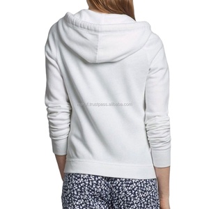 Sweat à capuche pour femme en molleton 100% coton de haute qualité, blanc chiné, anti-rétrécissement, séchage rapide, pour l'hiver, col à capuche, personnalisable - Product Image 2