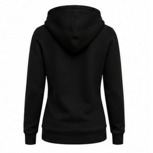 Sudadera con capucha negra personalizada para mujer, estilo griego, con media cremallera, manga larga, bordado de escudo, tipo jersey, informal, de forro polar para hermandades - Product Image 2