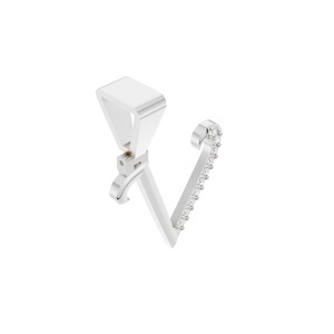 Pendentif en argent 925 tendance, lettre 'V' stylisée et incurvée, personnalisé, avec diamant pavé cultivé en laboratoire certifié IGI Aarinya - Product Image 2