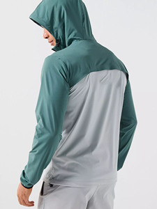 Chaqueta cortavientos ligera con capucha para hombre, de secado rápido, deportiva, para correr, impermeable, con cremallera, para actividades al aire libre, para el gimnasio. - Product Image 3