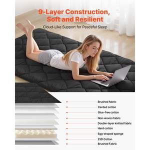 Japanese Twin Size <b>Tatami</b> <b>Mattress</b> 80 X 39 X 3.5 Inch Black Foldable Futon Fastener Storage Bag 9-Layer Floor Mat Dormitory - Product Image 3