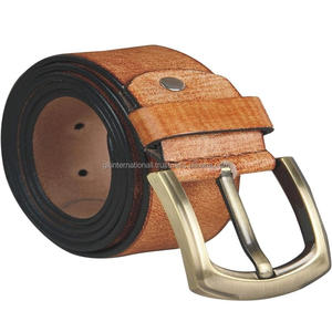 Cinturón informal de cuero de grano completo con hebilla de latón vintage clásico para hombre superventas personalizado en todos los tamaños y colores - Product Image 1