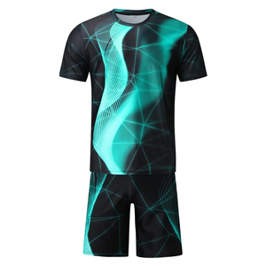 Nouvel ensemble décontracté deux pièces pour homme, respirant, imprimé par sublimation, t-shirt à manches courtes et short, prix de gros - Product Image 1