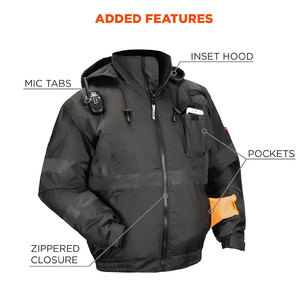 เสื้อแจ็คเก็ตนิรภัยสะท้อนแสงสำหรับผู้ชาย แบบกันน้ำ เหมาะสำหรับงานหนัก ฤดูหนาว สำหรับเจ้าหน้าที่รักษาความปลอดภัยและงานก่อสร้าง - Product Image 5