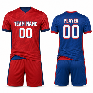 Custom Printed Reversible Soccer Uniform Set Double Sided Football Jersey and Shorts Breathable Quick Dry Unisex Team Sportswear - Product Image 1