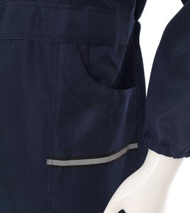 Combinaison de travail unisexe une pièce bleu marine avec bandes réfléchissantes, uniforme de mécanicien en microfibre imperméable - Product Image 5
