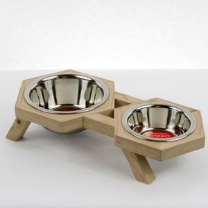 Gamelle pour chien en bois de style rustique, produit pour animaux de compagnie écologique et promotionnel pour l'alimentation quotidienne - Product Image 5