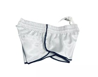 Shorts de sport rétro en satin pour femme, coupe haute, pour la natation, la course, la gym, la planche, maillot de bain, short de plage d'été