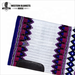 Best Quality Western Dressage Horse Saddle Pads New Zealand Wool CZ Oily Leather with Zari Gel <b>Heavy</b> Show Pad Comfortable - Product Image 4