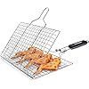 Cesta de parrilla portátil plegable de acero inoxidable con mango extraíble para pescado, verduras y camarones - Esenciales de cocina - Product Image 4
