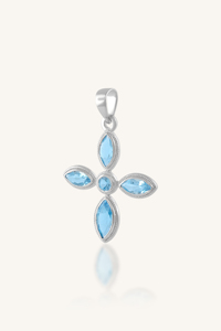 Colgante de Topacio Azul en Plata de Ley 92.5 KLSP-50332 - Product Image 2