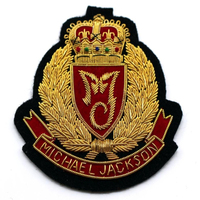 Parches/Insignias Personalizadas de Primera Calidad Hechas a Mano con Bordado OEM, con Pin de Seguridad, Hilo de Oro y Lienzo 3D