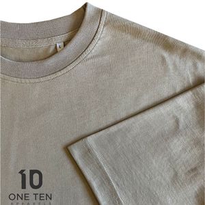 T-shirt homme couleur sable |   T-shirt à manches courtes en coton de qualité supérieure à col rond |   T-shirt uni décontracté pour impression, vente en gros, OEM, ODM - Product Image 6