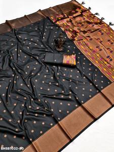 Premium Collection Festival Wear Banarasi Silk with Weaving Design &Zari Weaving Pallu <b>Saree</b>-<b>Blouse</b> Collection At Wholesale Rate - Product Image 3