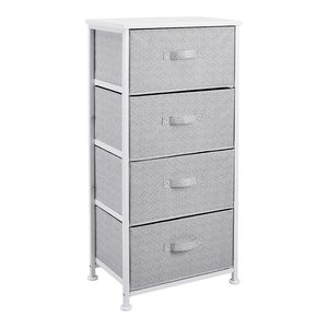 Basics Fabric <b>4</b> <b>Drawer</b> <b>Storage</b> Organizer | Closet <b>Storage</b> Unit with Metal Frame White Finish - Product Image 3