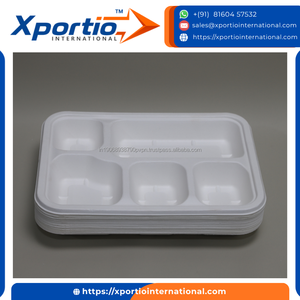 Plateau compartimenté carré en bagasse de canne à sucre 100 % alimentaire, sûr, hygiénique et sans produits chimiques, pour contact direct avec les aliments - Product Image 2