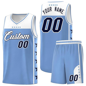 ชุดยูนิฟอร์มบาสเก็ตบอลแบบกำหนดเอง เสื้อ กางเกงขาสั้น ชุดทีม พร้อมโลโก้ ชื่อ หมายเลข สำหรับวิทยาลัย ชมรม กีฬา ผลิตจากโพลีเอสเตอร์ 100% พิมพ์ลายดิจิทัล - Product Image 1