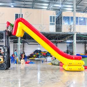 THUY LINH Inflatable <b>Water</b> <b>Slide</b> Outdoor PVC Commercial Use Yellow Red Dual Lane Max 500kg Capacity - Product Image 3