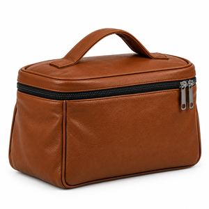Bolsa de Aseo de Cuero Personalizada, Bolsa de Cosméticos de Viaje, Neceser, Organizador, Bolsa con Cierre, Unisex - Product Image 4