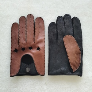 Gants de conduite en cuir de chèvre et de daim pour hommes et femmes, style vintage, avec logo personnalisé du fabricant, pour la conduite automobile et la moto - Product Image 4