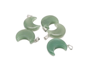 Natural Green Aventurine Crescent <b>Moon</b> Pendant <b>Necklace</b> Handmade Crystal Gemstone <b>Necklace</b> Wholesale Supplier - Product Image 2