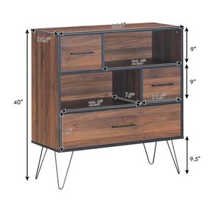 Credenza Multiuso con Gambe in Metallo e Cassetti per Soggiorno - Product Image 3