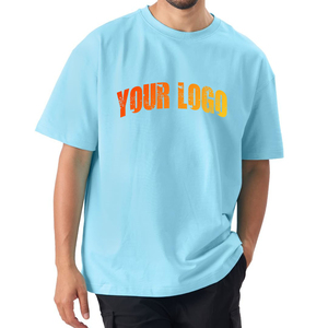 Camiseta de Punto con Cuello Redondo para Hombre, al por Mayor, de Alta Calidad, 220 GSM, 100% Algodón, Transpirable, con Logotipo Personalizado Impreso, Color Sólido, con Letras - Product Image 5