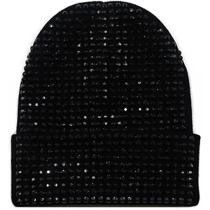 Black Studded Beanie Hat Rib Knit <b>Winter</b> <b>Cap</b> Unisex Soft Warm Stretch Skull <b>Cap</b> Custom Logo OEM Supplier - Product Image 1