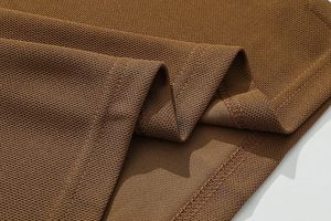 Men's Brown Short Sleeve Cotton Pique Polo Shirt Casual Solid Color Breathable Knitted Regular Fit - Product Image 5
