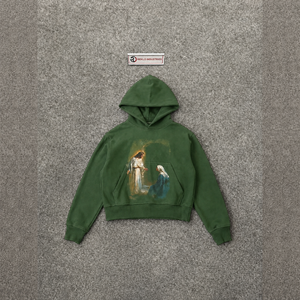 NUEVO PRODUCTO PREMIUM: JESÚS CRISTO APARECIÉNDOSE A LA VIRGEN MARÍA, VERDE FOREST, FE CRISTIANA, ROPA CASUAL DE OTOÑO, CLÁSICA, RELAJADA, CÓMODA - Product Image 5