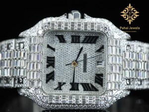 นาฬิกา Pahal Jewels รุ่นลิมิเต็ดอิดิชั่น หรูหรา ประดับโมอิสซาไนต์ ตัวเรือนสแตนเลสทรงเหลี่ยม ขนาด 40 มม. ระบบอัตโนมัติ หน้าปัดอนาล็อก กระจกแซฟไฟร์ - Product Image 3