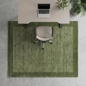 Alfombra de Lana Anudada a Mano con Borde Floral Sólido, Estilo Clásico para Sala de Estar, Dormitorio, Oficina, Decoración del Hogar - Product Image 3