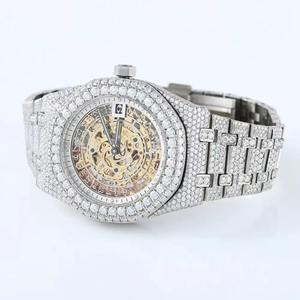 Reloj de Lujo para Hombre, Cuadrado, de Aleación, con Cuarzo, Bisel de Diamantes de 41 mm, Cristal de Zafiro, Esfera Analógica, Cierre Plegable - Product Image 3