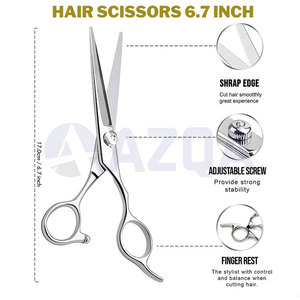 Juego de Tijeras de Peluquería de Acero Inoxidable de Alta Calidad con Mango Ergonómico y Estuche de Cuero PU Rojo - Product Image 2