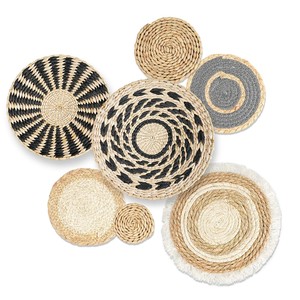 Ensemble de tentures murales rondes en cuir tressé faites à la main - Décoration bohème pour la maison en gros par Aqudus Saleem AS-2417 - Product Image 3