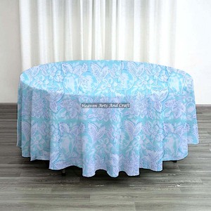 Elegant & Stylish 100% Cotton Printed <b>Round</b> <b>Table</b> Cloth Floral Home Decor <b>for</b> Living Room Wedding Woven Center <b>Table</b> Cover - Product Image 3
