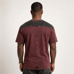 Men Fashion Distressed T <b>Shirt</b> Premium Cotton Blend Material Vintage Washed Finish Soft Texture Comfortable Oversized Fit OEM - Product Image 2