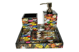 Juego de Accesorios de Baño de Resina Epoxi de Lujo Pintados a Mano, Organizador de Baño de 4 Piezas Hecho a Mano para Decoración Moderna del Hogar - Product Image 6