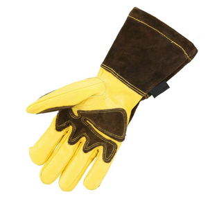 Guantes de Trabajo de Cuero Amarillo Marrón con Palma Reforzada, Largos hasta la Muñeca, para Uso en Exteriores en Invierno, Estilo Sencillo, Ajuste Elástico, Personalizados OEM, Venta al Por Mayor - Product Image 3