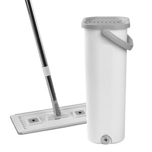 Set Secchio con Strizzatore per Mop, Utilizzo a Secco/Umido, 3 Panni in Microfibra Lavabili, Mop Piatto con Funzione Stabilizzatrice per Pulizia Pavimenti - Product Image 4