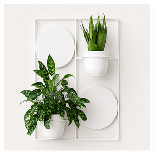 Jardinières murales modernes minimalistes en métal écologiques personnalisées, pots de fleurs décoratifs blancs thermolaqués pour l'intérieur - Product Image 1