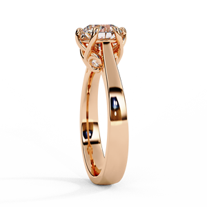 Bague solitaire classique en diamant rond, bague de fiançailles - Product Image 2