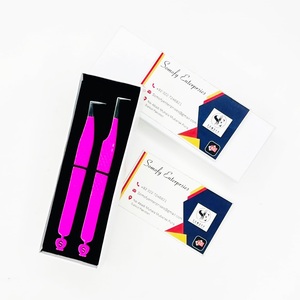 Somofy Enterprises Eyelash Tweezers Anti-Static Durable 10mm Bottom Design <b>Pink</b> Stainless Steel Precision <b>Tools</b> <b>Box</b> Packaging - Product Image 5