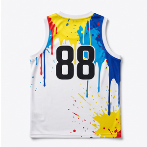 Maillot de basket-ball d'équipe personnalisé par sublimation, respirant, anti-humidité, séchage rapide, en mesh, sans manches, uniformes unisexes, sport athlétique - Product Image 2