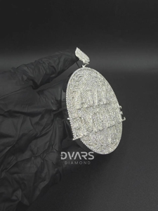 Moissanite Medallion Hip Hop Pendant 925 Silver Moissanite Custom Letter Pendant Fully Iced Out Round <b>Disc</b> Custom Name Pendant - Product Image 5