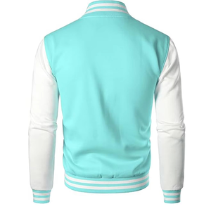 Blouson universitaire décontracté personnalisé pour homme en cuir coupe-vent à col montant avec logo frontal et motif camouflage style urbain - Product Image 4
