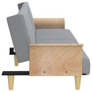 Canapé-lit standard en tissu gris clair 100% polyester - Product Image 5