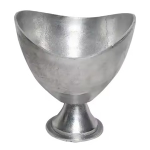Seau à glace à champagne plaqué argent avec poignées, bol sur piédestal en acier inoxydable, refroidisseur à vin pour fêtes et bars - Product Image 4