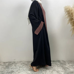 Nouvelle Abaya Ramadan 2026 respirante pour femme, robe musulmane de luxe en Nida noir avec nœud papillon ouvert et manches chauve-souris, en gros, à vendre - Product Image 3