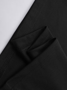 Men's Black for Shirt Short Sleeve Digital Printing Logo Breathable Casual Jersey Knitted Polyester/Cotton Solid Front Design - Product Image 6